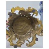 Gorgeous Vintage Ormolu & Porcelain Parrot Candlesticks