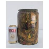 Large Antique Stoneware Tobacco Jar w/Old Cigar Labels - Weyman