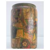 Large Antique Stoneware Tobacco Jar w/Old Cigar Labels - Weyman
