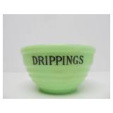 Vintage Green Glass JADEITE "Drippings" Bowl