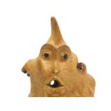 Very Cool Vintage Carved Burled Wood Folk Art Face Sculpture