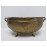 Vintage Footed Brass 2-Handled Bow w/Lion