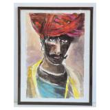 Original Watercolor Portrait of a Gentleman wearing a Turban
