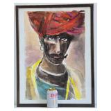 Original Watercolor Portrait of a Gentleman wearing a Turban