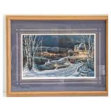 Framed Hand Numbered Terry Redlin Print - "Family Traditions"