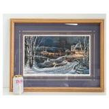 Framed Hand Numbered Terry Redlin Print - "Family Traditions"
