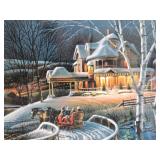 Framed Hand Numbered Terry Redlin Print - "Family Traditions"