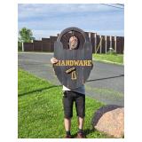 Awesome LARGE Wooden Oversized Lock Hardware Store Trade Sign