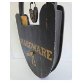 Awesome LARGE Wooden Oversized Lock Hardware Store Trade Sign