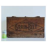 Antique Pre-Prohibition GRAIN BELT Wooden Advertising Beer Crate w/Lid