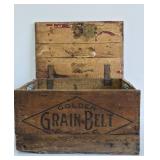 Antique Pre-Prohibition GRAIN BELT Wooden Advertising Beer Crate w/Lid