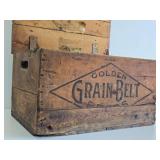 Antique Pre-Prohibition GRAIN BELT Wooden Advertising Beer Crate w/Lid