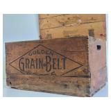 Antique Pre-Prohibition GRAIN BELT Wooden Advertising Beer Crate w/Lid