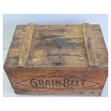 Antique Pre-Prohibition GRAIN BELT Wooden Advertising Beer Crate w/Lid
