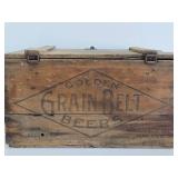 Antique Pre-Prohibition GRAIN BELT Wooden Advertising Beer Crate w/Lid