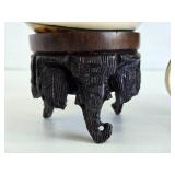 Pair of Decorated Genuine Ostrich Eggs w/Display stands