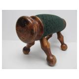 Very Nice Vintage Padded & Turned Wood Footstool