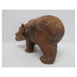 Larger Vintage Hand Carved Wood Japanese Bear Sculpture - "Kibori Kuma"