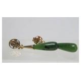 Assorted Vintage Jade Jewelry - Including Sterling Silver & Jade Ring