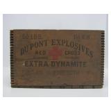 Vintage Dovetailed Wood DUPONT Explosives / Dynamite Advertising Crate