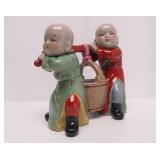 Large Vintage Chinese Porcelain Water Carriers Figurine