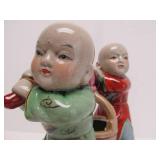 Large Vintage Chinese Porcelain Water Carriers Figurine