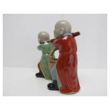 Large Vintage Chinese Porcelain Water Carriers Figurine