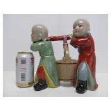 Large Vintage Chinese Porcelain Water Carriers Figurine