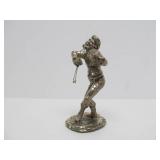 Vintage Silver Clad Fiddler Sculpture by A. Kedem - Made in Israel