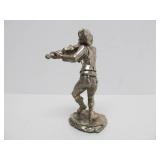 Vintage Silver Clad Fiddler Sculpture by A. Kedem - Made in Israel