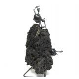 Very Cool Vintage Metal & Lava Rock Sculpture by Greg & Jeff Quayle - "The Original Flea"
