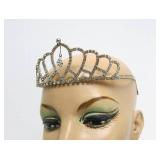 Vintage Rhinestone Encrusted Metal Tiara/Crown