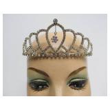 Vintage Rhinestone Encrusted Metal Tiara/Crown