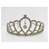 Vintage Rhinestone Encrusted Metal Tiara/Crown