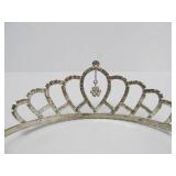 Vintage Rhinestone Encrusted Metal Tiara/Crown