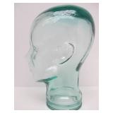 Life-Size Clear Glass Head Display
