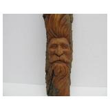 Hand Carved Signed North Wind Face etc Natural Log Sculptures by Jeff Lippka & others