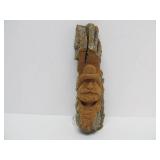 Hand Carved Signed North Wind Face etc Natural Log Sculptures by Jeff Lippka & others