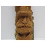 Hand Carved Signed North Wind Face etc Natural Log Sculptures by Jeff Lippka & others