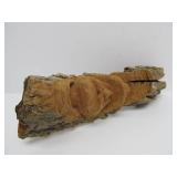 Hand Carved Signed North Wind Face etc Natural Log Sculptures by Jeff Lippka & others