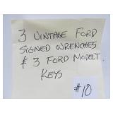 Group w/Old vintage FORD Wrenches & Keys