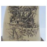 Pair of Vintage Replica Scrimshaw Whale Teeth