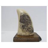 Pair of Vintage Replica Scrimshaw Whale Teeth