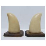 Pair of Vintage Replica Scrimshaw Whale Teeth