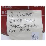 2 Good Vintage Red Metal EAGLE Gas Cans