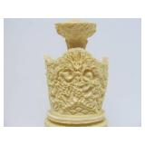 Nicely Detailed Faux Ivory Chinese Emperor & Empress Sculptures