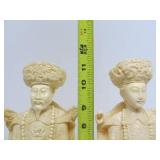 Nicely Detailed Faux Ivory Chinese Emperor & Empress Sculptures
