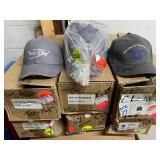 LOT OF 100+ NEW TWIN CITY FAN & BLOWER EMBROIDERED BASEBALL CAPS, MIXED LOGO DESIGNS, ADJUSTABLE PROMOTIONAL HATS, BULK INVENTORY LOT!