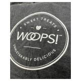 LOT OF 40 NEW WOOPS! MIXED SIZE HEATHER GRAY T-SHIRTS, LOGO PROMOTIONAL APPAREL, SHORT SLEEVE CREW NECK TEES, BULK INVENTORY LOT!