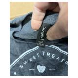 LOT OF 40 NEW WOOPS! MIXED SIZE HEATHER GRAY T-SHIRTS, LOGO PROMOTIONAL APPAREL, SHORT SLEEVE CREW NECK TEES, BULK INVENTORY LOT!